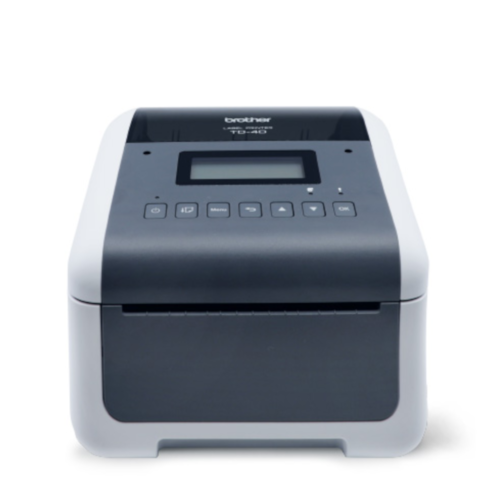 PrinterZip TD4 package, includes Brother TD4550D 4" Printer, Z10 Applicator, Label Tray, user installed Peeler. <br/>SKU: TD4550DNWB