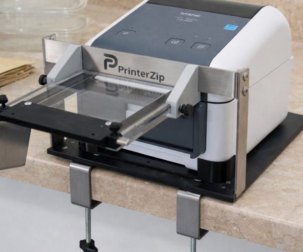 PrinterZip Z10 Desktop Printer Label Applicator with desktop barcode printer